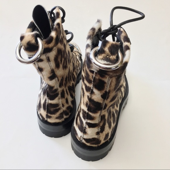 Alexander Wang Lyndon Leopard Print Combat Boots - Picture 6 of 8